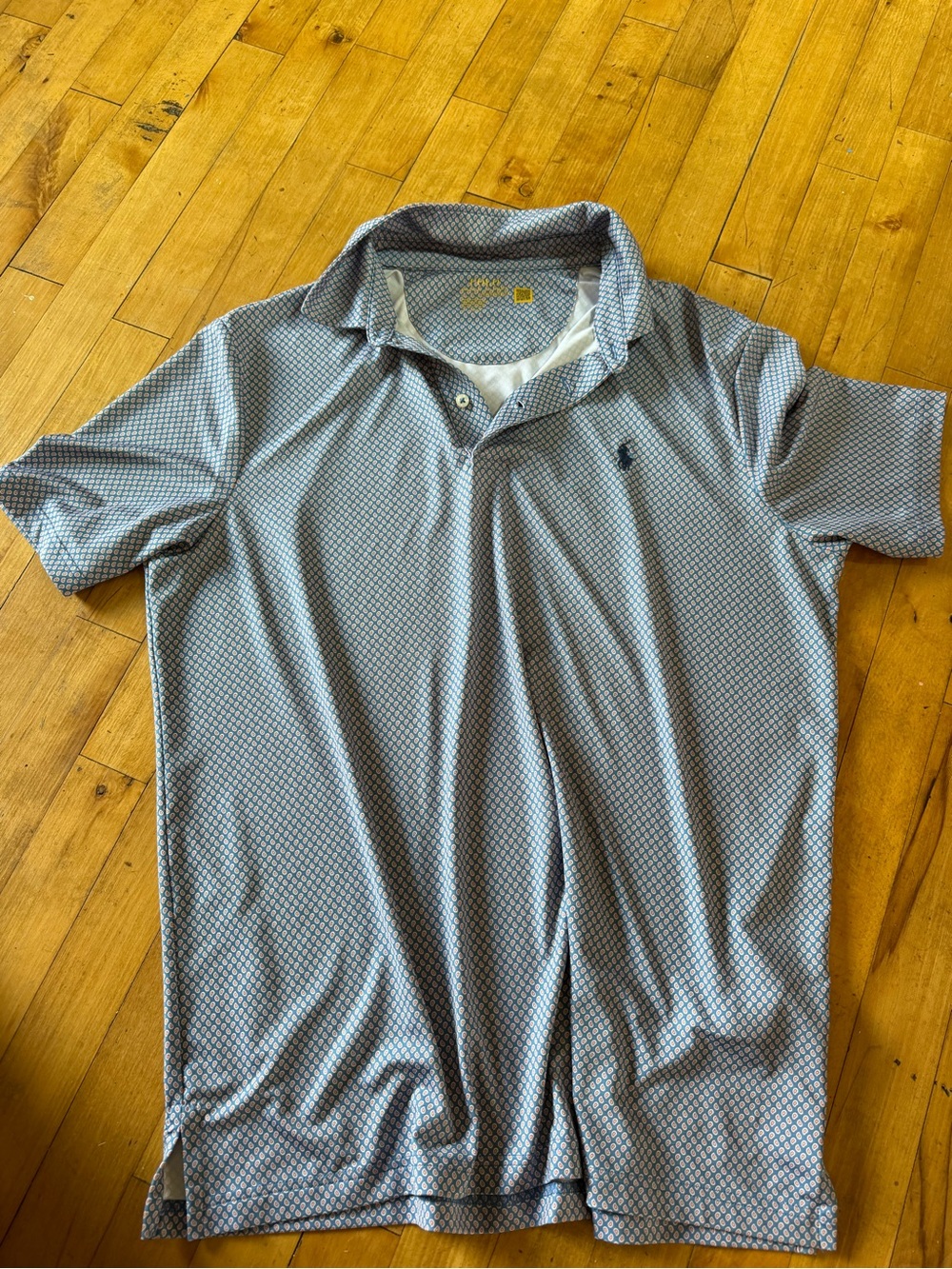 Polo by Ralph Lauren Men's Blue Patterned Polo